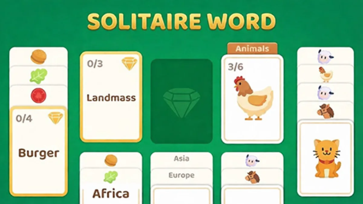 Solitaire Associations Word gameplay preview