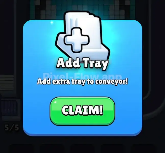 Pixel Flow Add Tray power-up