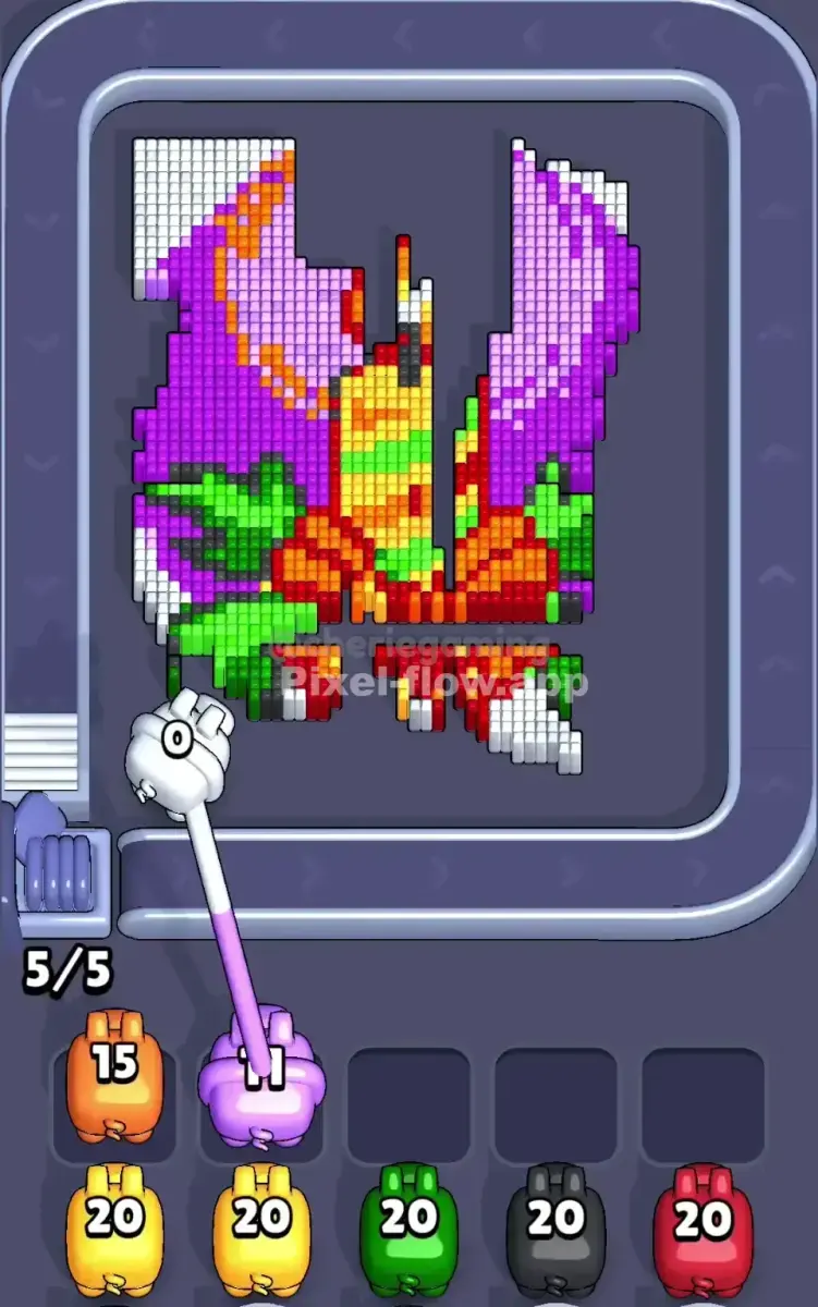 Pixel Flow Level 724 Butterfly colors board frame 3