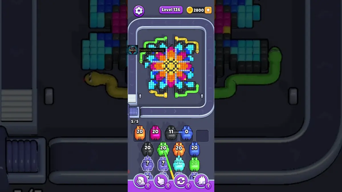 Pixel Flow Level 136 board preview