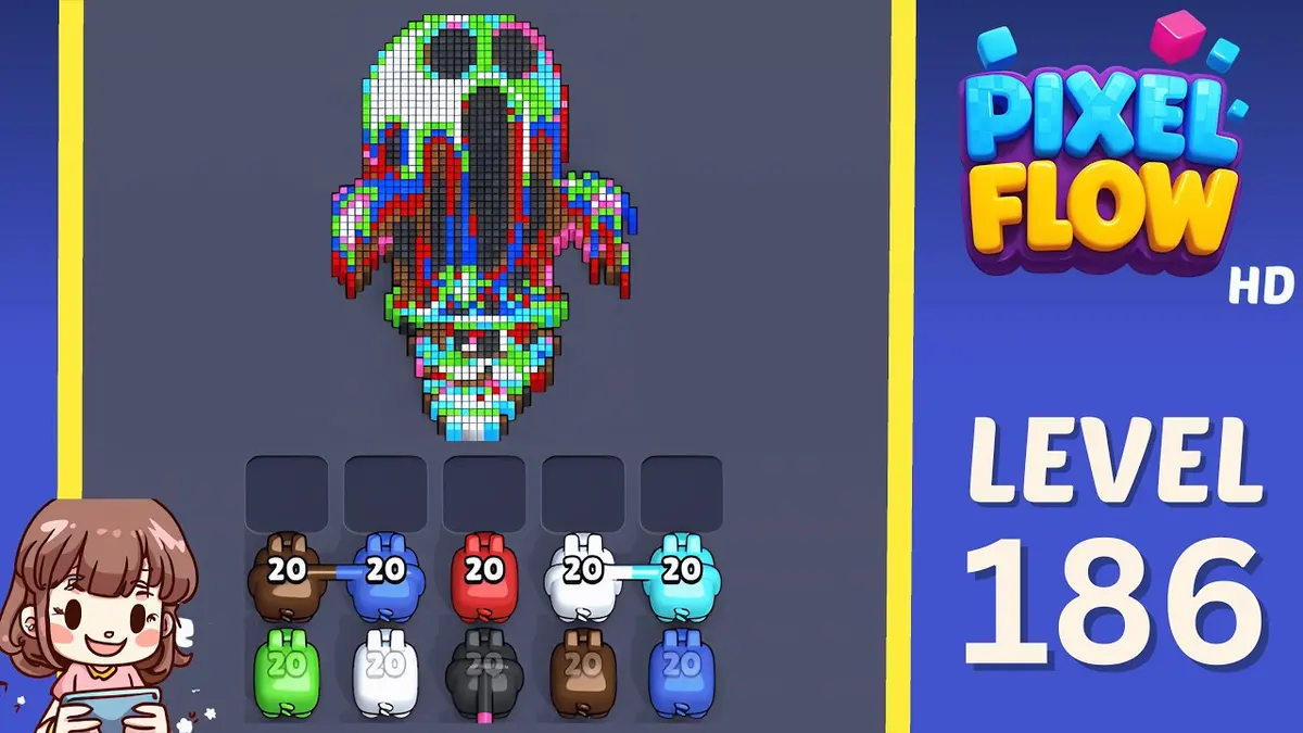 Pixel Flow Level 186 board preview