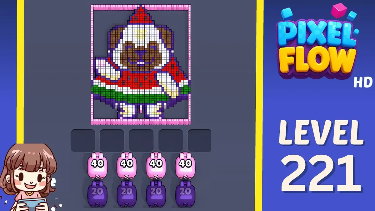 Pixel Flow Level 221 board preview