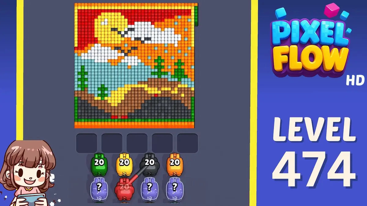 Pixel Flow Level 474 board preview
