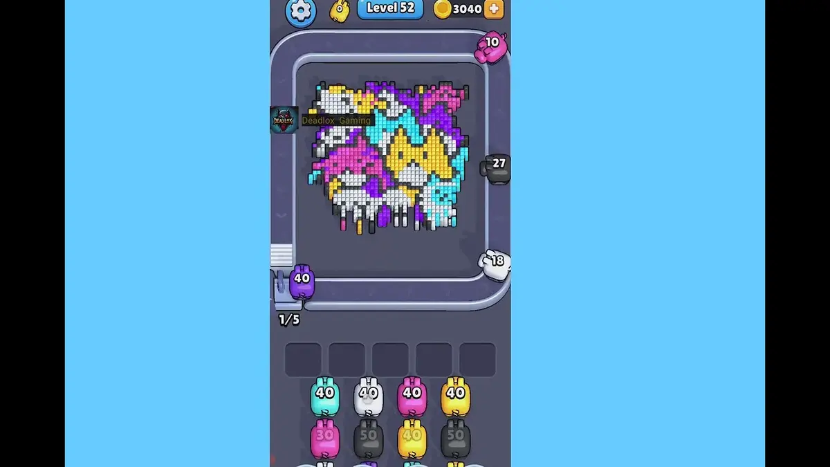 Pixel Flow Level 52 board preview