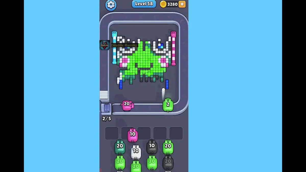 Pixel Flow Level 58 board preview
