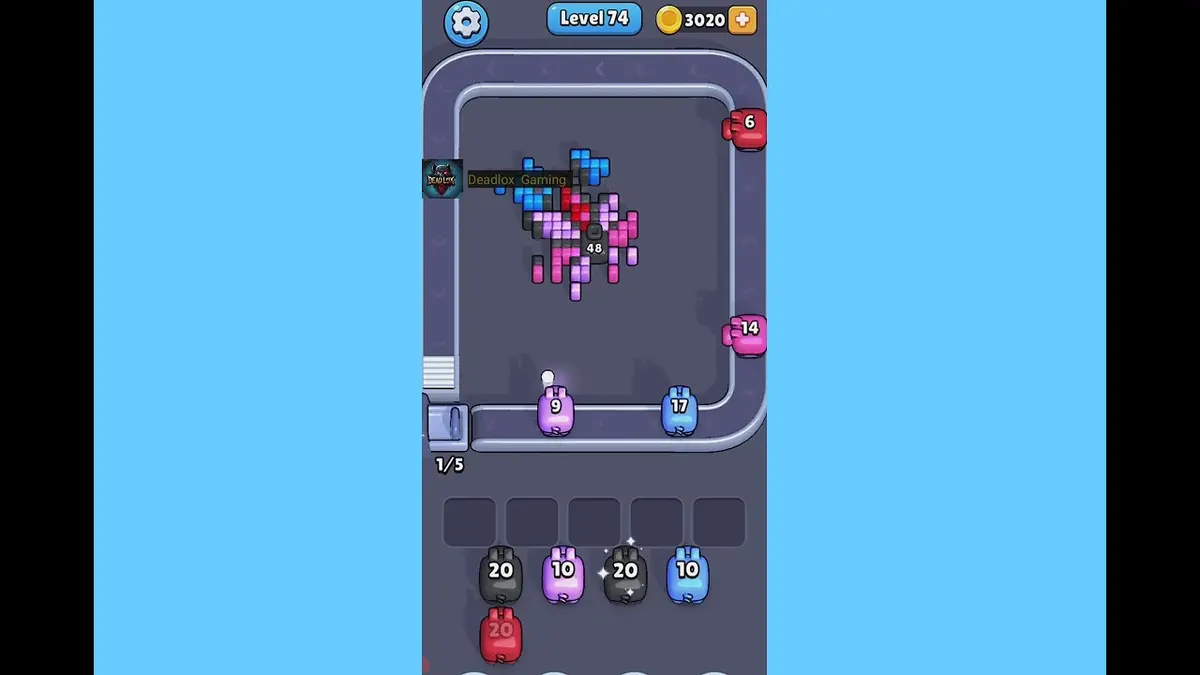 Pixel Flow Level 74 board preview